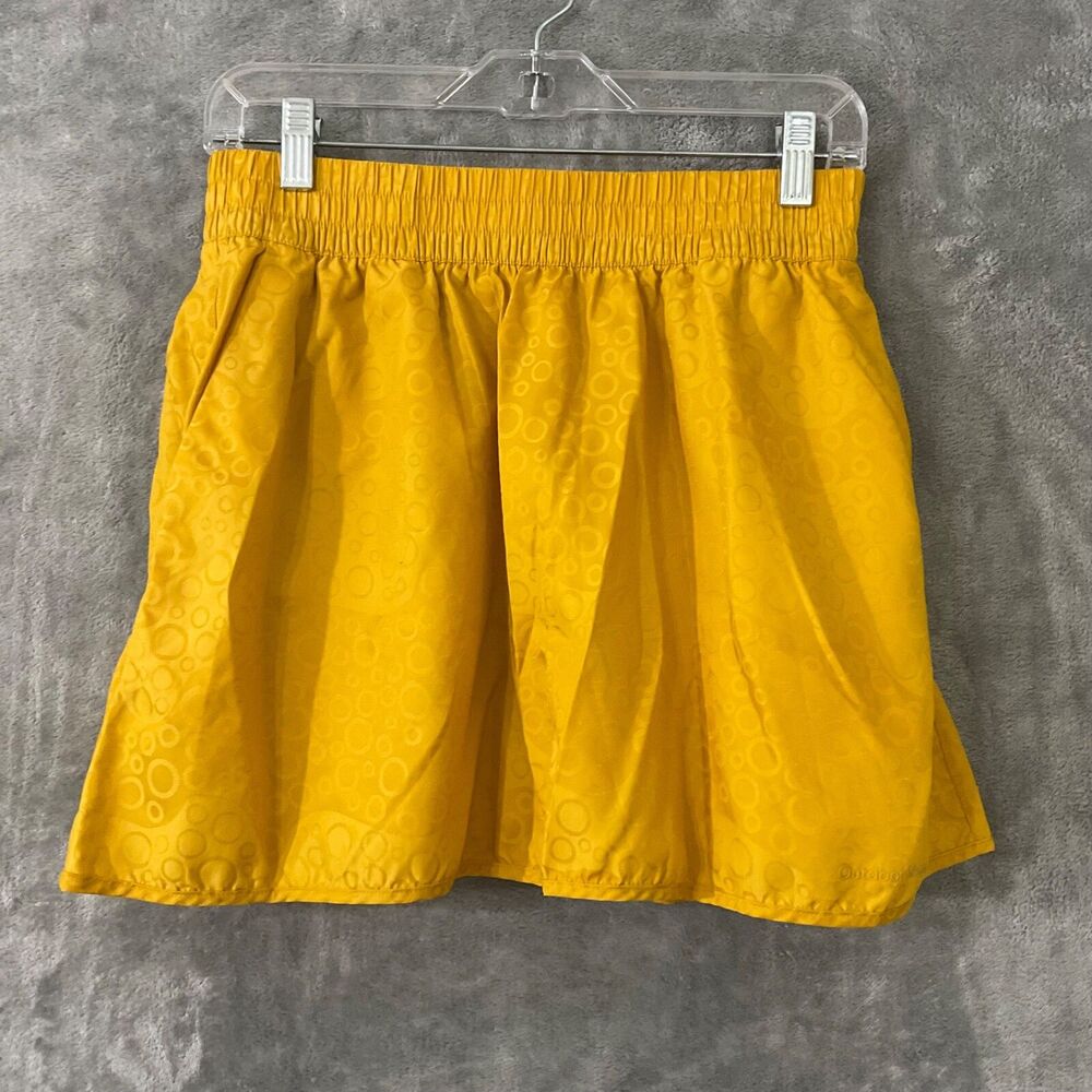 Outdoor Voices Geo Shine Skort 3.5” Size M Tennis Pickleball Golf pockets gold
